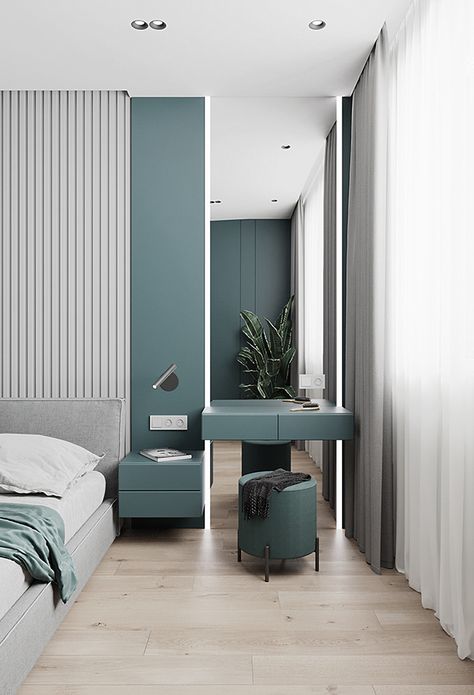 VIRIDIAN on Behance Modern Bedroom Behance, Sleeping Room Design, Master Bedrooms Behance, Bed Headboard Design, Wardrobe Interior Design, Bedroom False Ceiling Design, Bedroom Decor Design, Pinterest Room Decor, Dressing Room Design