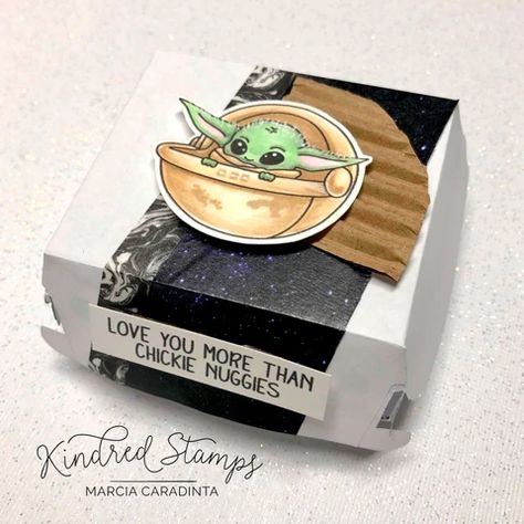 Nugget Box Template, Yoda Party, Kindred Stamps, Fry Box, Chicken Nugget, Scrap Ideas, Star Wars Party, Saint Valentine, Pop Up Book