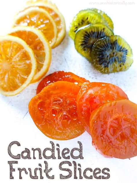 Sugared Citrus Slices, Dehydrated Fruit Candy, Orange Fruit Leather Recipe, Glazed Orange Slices, Candied Fruit Slices, Making Candied Fruit, Candies Orange Slices, Candied Peaches Slices, Sugared Fruit How To Make