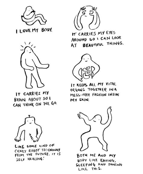 When was the last time you were grateful for your body and all it does for you? #gratitude #bodyappreaciation ( 🎨 by @worry__lines ) Shame Affirmations, Self Care Station, Body Images, Love Your Body, Love My Body, Grateful For You, Body Love, Loving Your Body, Mental And Emotional Health