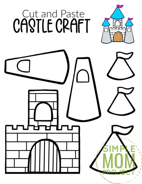 Princess And Knight Preschool Theme, Castle Crafts For Preschool, Prince And Princess Crafts For Preschool, Medieval Crafts Preschool, Castle Printable Template, Build A Princess Printable, Castle Craft Preschool, Castles And Crowns Preschool, Build A Dragon Printable