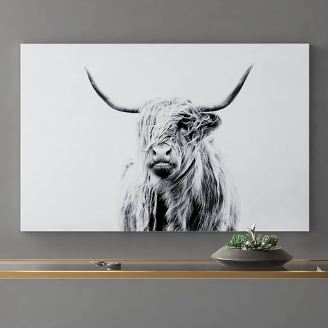 Tree Painting Canvas, Highland Cow Canvas, Highland Cows, Cow Canvas, Canvas Photo Prints, Cow Art, Animal Wall Art, Photo Canvas, Canvas Art Painting