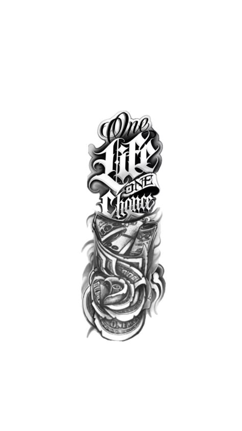 One Life One Chance Tattoo, Chance Tattoo, Stencil Tattoos, Dragon Tattoo Arm, Egyptian Tattoo, Tattoo Arm, Tattoo Art Drawings, Skulls And Roses, Feminine Tattoos