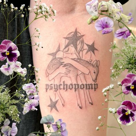 Abstract Psychopomp Hozier Tattoo, Psychopomp Tattoo, Abstract Psychopomp Hozier, Hozier Inspired Tattoos, Whimsigoth Tattoo, Hozier Songs, Hozier Art, Boygenius Tattoo, Hozier Tattoo