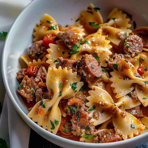 Italian Sausage with Bow Tie Pasta Recipe Dinner Recipes Bowtie Pasta, Dinner With Bowtie Pasta, Italian Sausage And Bowtie Pasta, Bow Tie Pasta And Sausage Recipes, Italian Sausage Bowtie Pasta Recipes, Bow Tie Sausage Pasta Recipes, Healthy Bowtie Pasta Recipes, Italian Sausage Bow Tie Pasta, Sausage And Bow Tie Pasta Recipe