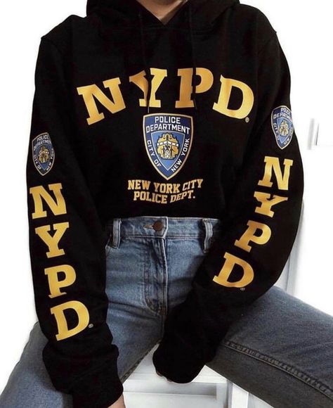 Nypd Hoodie, Mens Raincoat, Hippie Tops, Style Clothes, Hoodie Outfit, White Sweaters, Long Sleeve Sweatshirts, Denim Fashion, Women's Style