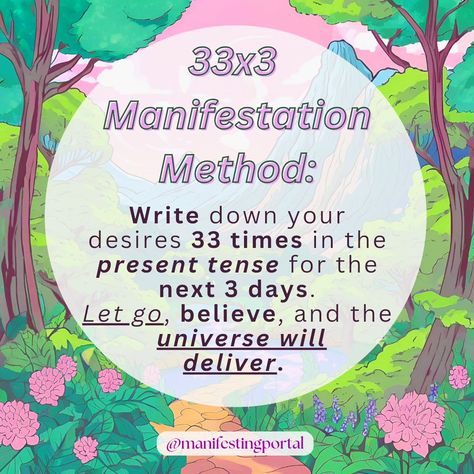 Have you tried the 33x3 manifestation method? It works!💫 . . . #manifestation #lawofattraction #manifest #spirituality #love #spiritualawakening #meditation #selflove #abundance #manifesting #motivation #positivevibes #affirmations #spiritual #healing #loa #gratitude #positivity #consciousness #inspiration #thesecret #energy #mindfulness #awakening #universe #manifestyourdreams #selfcare #mindset #lightworker #believe 368 Method Manifest, 33x3 Manifestation Method, Manifesting Motivation, Spiritual Healing, Have You Tried, Spiritual Awakening, You Tried, Consciousness, Law Of Attraction