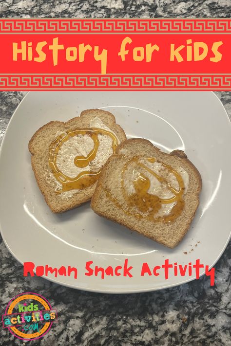 History for Kids: Ancient Roman Easy Snack Activity and Video Ancient Roman Civilization, Ancient Rome Food, Romans For Kids, Ancient Rome Lessons, Ancient Rome Kids, Ancient Rome Activity, Ancient Roman Food, Ancient Rome Projects, Roman Food