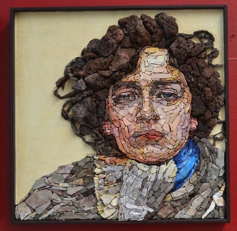 Portrait Mosaic Art, Mosaic Portrait, Mosaic Art Projects, Mosaic Stained, Modern Mosaics, Mosaic Tile Art, Mosaic Pieces, Sustainable Art, Mosaic Artwork