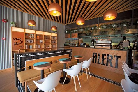 Italian Restaurant Interior, Restaurant Lighting Design, Wood Slat Ceiling, Rooftop Restaurant Design, Interior Wall Sconces, Bakery Design Interior, Casual Dining Restaurant, Restaurant Lighting, Fast Casual