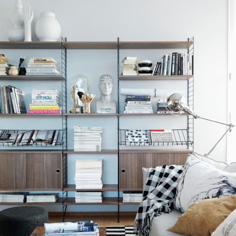 Instagram has a lot to answer for. String Regal, String Shelf, String System, Modular Shelving, Living Room Scandinavian, Shelving Systems, Living Room Storage, 인테리어 디자인, Scandinavian Design