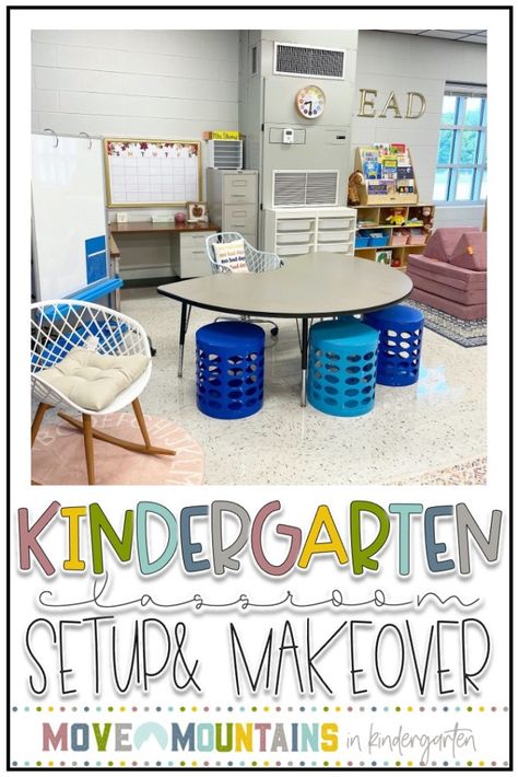 Kindergarten Sped Classroom Setup, Classroom Setup Grade 1, Kindergarten Seating Ideas, Kindergarten Flexible Seating, Kindergarten Classroom Set Up Layout, Move Mountains In Kindergarten, Best Kindergarten Classroom Setup, Sensory Bins For Kindergarten Classroom, Kindergarten Classroom Setup Layout Floor Plans