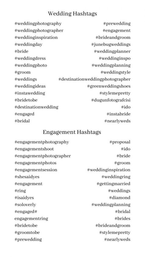 The Ultimate Photographer Instagram Hashtags | Photobug Community Instagram Henna Page Names, Torres Wedding Hashtag, Wedding Last Name Hashtag Ideas, Couple Hashtags Instagram, Indian Wedding Hashtag Ideas, Cute Wedding Hashtags, Photoshoot Captions, Sister Wedding Quotes, Engagement Hashtags