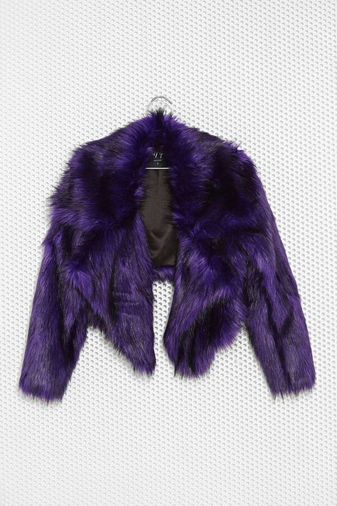 #MACxNastyGal Gunner Faux Fur Jacket Clawdeen Wolf, Catty Noir, Monster High Characters, Purple Reign, Purple Jacket, Fur Coats Women, Purple Love, All Things Purple, Fake Fur