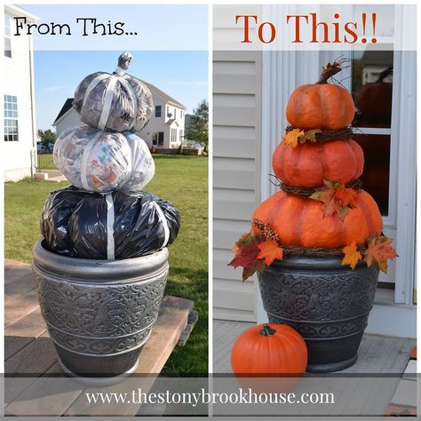 Outdoor Pumpkin Decor, Deco Porte Halloween, Easy Thanksgiving Decorations, Pumpkins Crafts, Cheap Diy Halloween Decorations, Dekorasi Halloween, Image Halloween, Fun Fall Crafts, Adornos Halloween