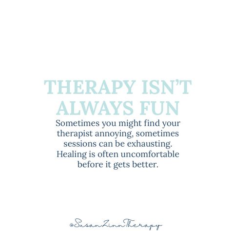 As a psychotherapist and certified trauma specialist, I get it, therapy isn't always fun. You may even find your therapist annoying encouraging you to try new skills, which can feel exhausting. ⁠ ⁠ 💪 However, moving through these feelings to gain insights, awareness of patterns, and heal takes time. Please don’t be discouraged and stick with it! ⁠ ⁠ Going To Therapy Quotes Funny, Going To Therapy Quotes, My Therapist Said Quotes, I Told My Therapist About You, Things My Therapist Told Me, Normalize Therapy Quotes, Being A Therapist, Tms Therapy, My Therapist Says