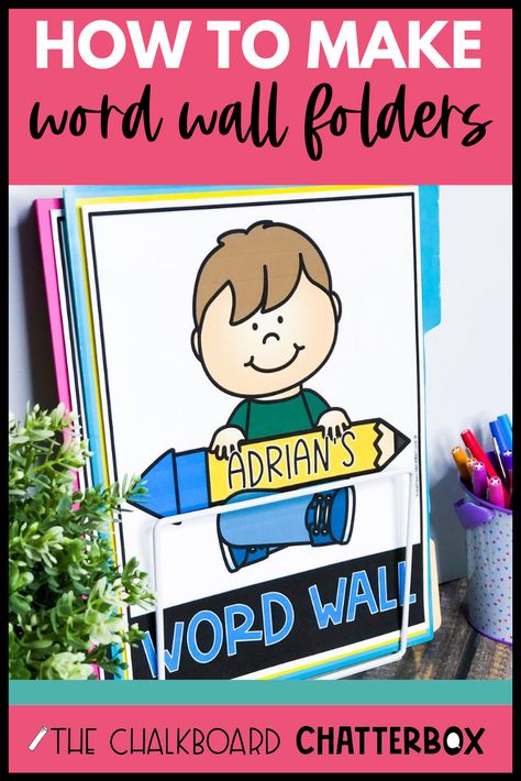 How to Make Personal Word Wall Folders Portable Word Wall First Grade, Word Wall Ideas Elementary 2nd Grade, Personal Word Wall First Grade, Sight Word Folder, Ckla Tricky Word Wall, Word Building Folder, Making Words Folder, Word Wall Ideas Elementary, 1st Grade Word Wall