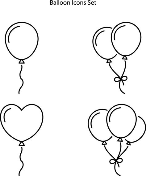 How To Draw Balloons, Balloon Logo, Balloon Illustration, Birthday Background Images, Mini Doodle, Small Balloons, Simple Signs, Image Downloads, Simple Logo