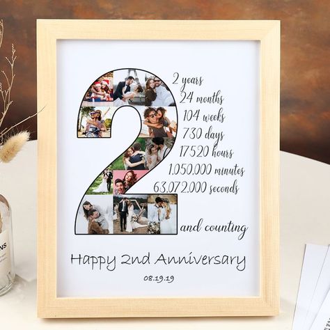 2nd year anniversary gift,2 year anniversary gifts for him,anniversary gifts for boyfriend of 2 years Personalized anniversary gift, customized first anniversary collage gift Frame size: 10 inches Purchase process We need 12 photos from you Enter any custom text in the bottom text and enter the date in the custom box. Anniversary Photo Album Ideas, 2nd Anniversary Gift Ideas For Him, 2 Year Anniversary Gifts, 2 Year Anniversary Gifts For Him, Anniversary Gift Ideas For Him Boyfriend, Anniversary Collage, Anniversary Photo Album, Diy Anniversary Gifts For Him, 2 Year Anniversary Gift