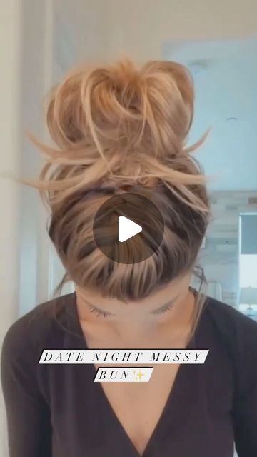 How To Do A Messy Updo Step By Step, Huge Bun Hairstyles, Hair Bun Without Hair Tie, Messy Teased Hair, Quick Hair Updos For Medium Hair, Messy Upstyles For Long Hair, Buns With Braids Hairstyles, Diy Messy Bun For Long Hair, Cute Long Hair Updos