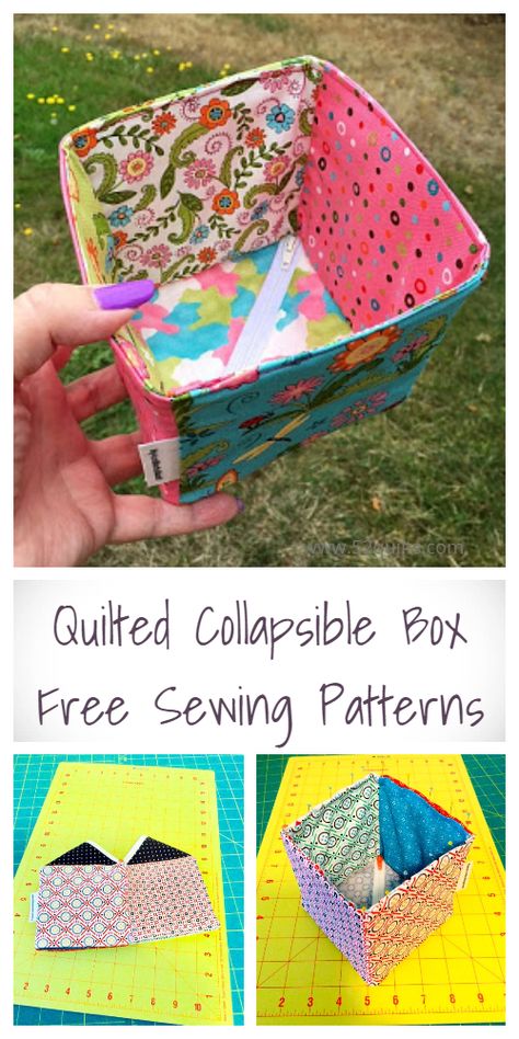 Patchwork Bags Diy, Fabric Art Diy, Sewing Station, Fabric Organizer, Patchwork Diy, Fabric Sewing Patterns, Free Sewing Patterns, Patterns Fabric, Fabric Boxes