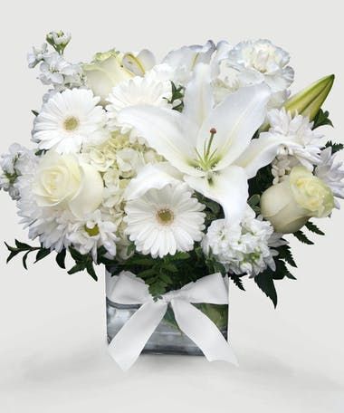 Cube Vase, Filler Flowers, White Flower Arrangements, Get Well Flowers, Casket Sprays, Online Flower Delivery, Rose Lily, Rainbow Roses, Sympathy Flowers