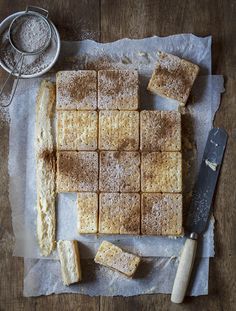 Milk Tart Custard Slices Custard Slices, Odette Williams, Baking Pan Sizes, Custard Slice, Cake Coconut, Mini Cupcake Pan, Cardamom Cake, Cream Crackers, Milk Tart