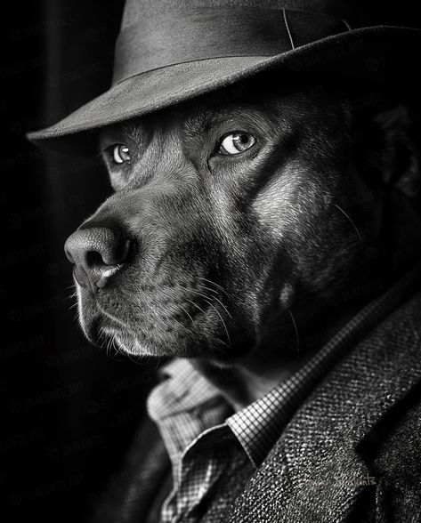 Pit Monster, Artistic Dog Photography, Black Dog Photography Ideas, Black And White Dog Photography, Black And White Dog Portraits, Dog Photoshoot Pet Photography, Surreal Art Painting, Pet Portraits Photography, Pet Grooming Salon