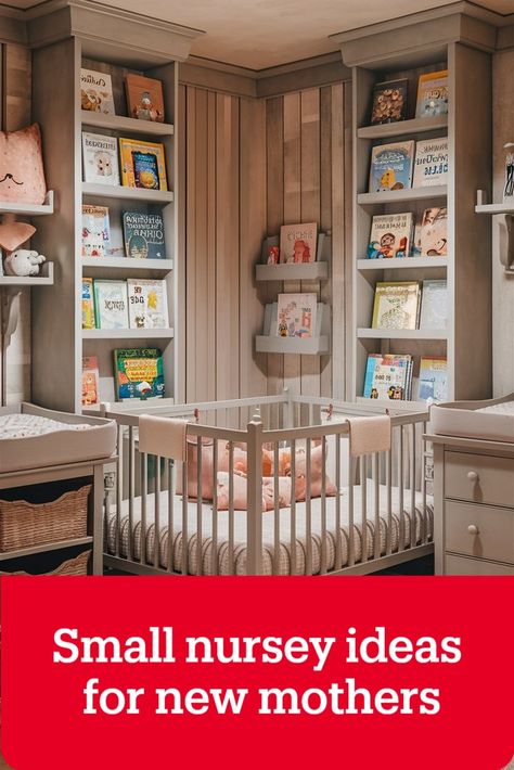 Transform your tiny nursery into a cozy and functional space for your little one! Nursery Ideas | Baby Room | Compact living | Small nursery ideas | Nursery ideas neutral | Nursery Organization Nursery And Office Combo, Small Nursery Ideas, Nursery Ideas Neutral, Tiny Nursery, Small Nursery, Small Nurseries, Nursery Organization, Compact Living, Functional Space