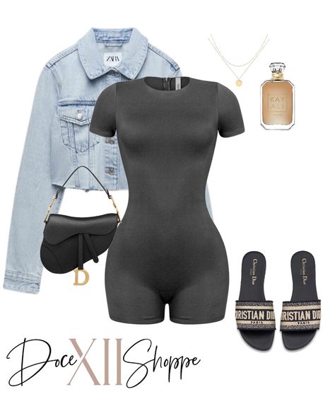 Double lined short sleeve romper. Styling a black romper Cute Outfits Summer Black Women Jumpsuits & Rompers, Jumpsuit Outfit Black Women Summer, Short Romper Outfit Black Women, Short Jumpsuit Outfit Black Women, Black Romper Outfit Black Women, Body Suit Outfits Shorts, Black Shorts Jumpsuit Outfit, Black Romper Outfit Baddie, Black Short Romper Outfit