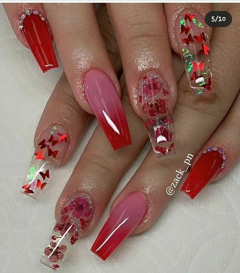 Red Acrylic Nails, Cute Acrylic Nail Designs, Her Nails, Bling Acrylic Nails, Acrylic Nails Coffin Short, Summer Acrylic Nails, Beautiful Nail Designs, Fire Nails, Coffin Nails Designs