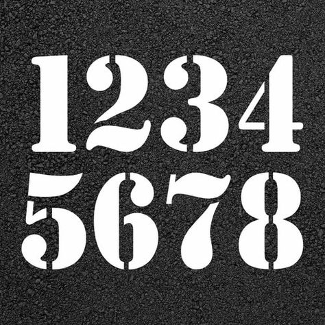 Stencil Numbers, Number Tattoo Fonts, Using Stencils, Number Fonts, Safety Message, Alphabet Symbols, Vintage Motorcycle Posters, Cricut Stencils, Alphabet Number