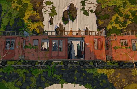 Train Concept Design, Bg Design, Fantasy Places, Ffa, Environment Design, Environment Concept Art, Freelance Illustrator, Pretty Art, Drawing Inspiration