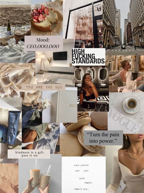 Boss Babe Vision Board, Boss Queen, Vision Board Collage, Business Woman Quotes, Vision Board Examples, Vision Board Wallpaper, Sales Letter, You Are The Sun, Girl Lifestyle