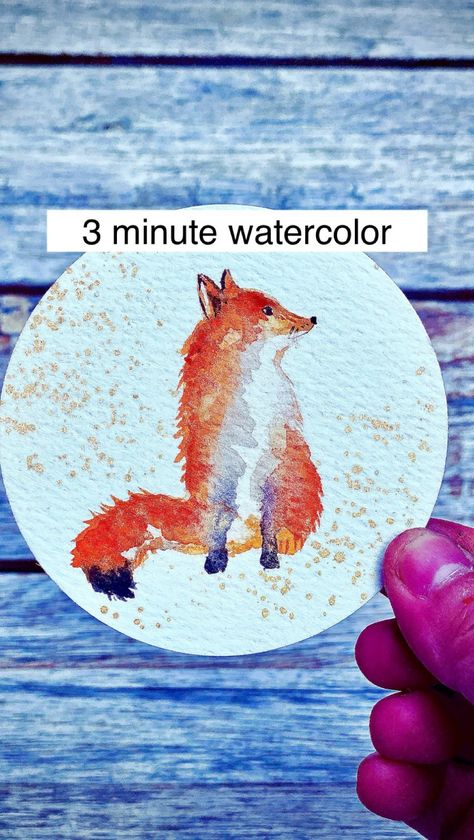 Mary Wu | Aspiring Watercolor & Flower Preservationist | Do you like foxes? 🦊 join me as we paint quick and easy watercolor 🖌️slowed down video with directions for subscribers🖌️ A good… | Instagram Fox Watercolor Easy, Woodland Watercolor Painting, Watercolor Fox Tutorial, Easy Watercolour Ideas, Fox Painting Easy, Watercolor Animals Simple, Watercolor Animals Easy, Mary Wu, Easy Watercolor Ideas