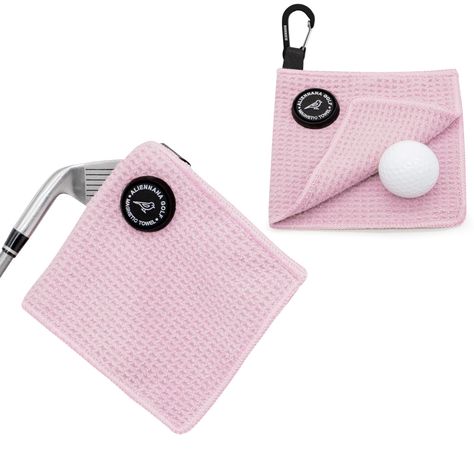 PRICES MAY VARY. ⭐【MAGNETIC GOLF TOWEL 】- Easily attached the golf magnetic towel to your golf cart, golf clubs or your golf bag. The golf towel magnetic insert provides an incredible strong hold and will not fall off your cart or when the magnet clip to your club. The powerful magnet offers ultimate convenience. ⭐【NON-ABRASIVE Waffle Golf Towel 】-Pocket style 5.5” X 5.5” microfiber Towel Designed with a waffle pattern, our golf towels for golf bag are non-abrasive. The soft waffle weave fabric