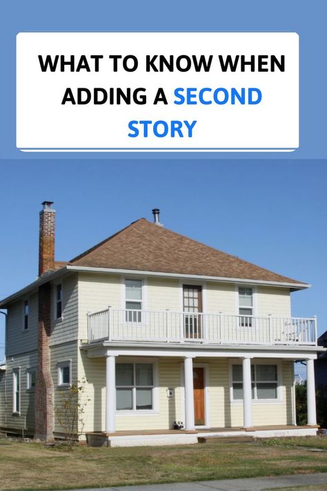 There are a number of ways you can add additional living space to your home. One viable solution is to add a second story. This is particularly advantageous if your current #homeextends too near the property line of your neighbors. Even if this is not the case, going up means you preserve the landscaping and usable outdoor area of your current home while still giving yourself expansion indoors. #homerenovation How To Add A Second Story To Your Home, Add A Second Story To Your House, Adding A Second Story To A House, Second Story Addition, House Addition, 2 Story Houses, Home Addition, Home Additions, Second Story