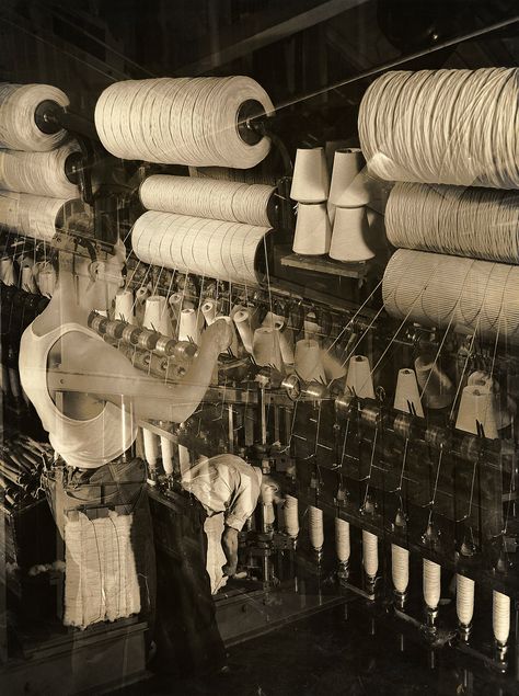 During the 1930's, Harold Costain visited the Esmond Textile mills in Esmond, Rhode Island on assignment to photograph a purportedly thriving American textile ... Textile Book, Sewing Atelier, Textile Mill, Margaret Bourke White, Cover Design Inspiration, Cotton Mill, Sewing Factory, Textile Manufacturing, Floral Logo Design