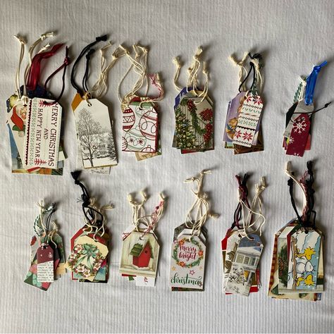 Hand Made With Love Using Upcycled / Recycled Materials Christmas Tags Handmade, Tags Stampin Up, Homemade Gift Tags, Name Tag Design, Christmas Gift Tags Handmade, Xmas Tags, Tag Ideas, Handmade Gift Tags, Paper Gift Tags