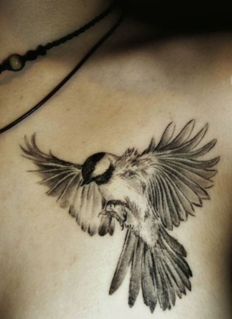 realism. Chickadee Tattoo, White Bird Tattoos, Swallow Bird Tattoos, Flying Bird Tattoo, Sparrow Tattoo, Petit Tattoo, Bird Flying, Bird Tattoo, 1 Tattoo