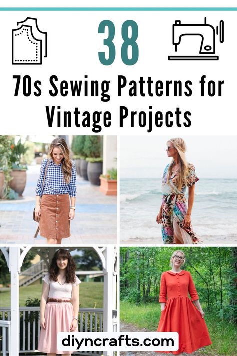 38 70s Sewing Patterns for Vintage Projects Clothes To Sew For Women, 1970s Sewing Patterns Free, 70s Sewing Patterns Free, Plus Size Sewing Patterns Free, Kimono Dress Pattern, 70s Sewing, Unique Sewing Patterns, Vintage Sewing Patterns Free, 70s Sewing Patterns