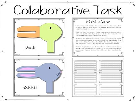 Good Morning!  I spent the past few rainy days planning out my upcoming week.  I bought Duck Rabbit a few years ago and fell in love with t... Duck Rabbit, Duck Or Rabbit, Perspective Taking, Prek Classroom, First Grade Science, Teaching Third Grade, First Grade Writing, Author Studies, Opinion Writing