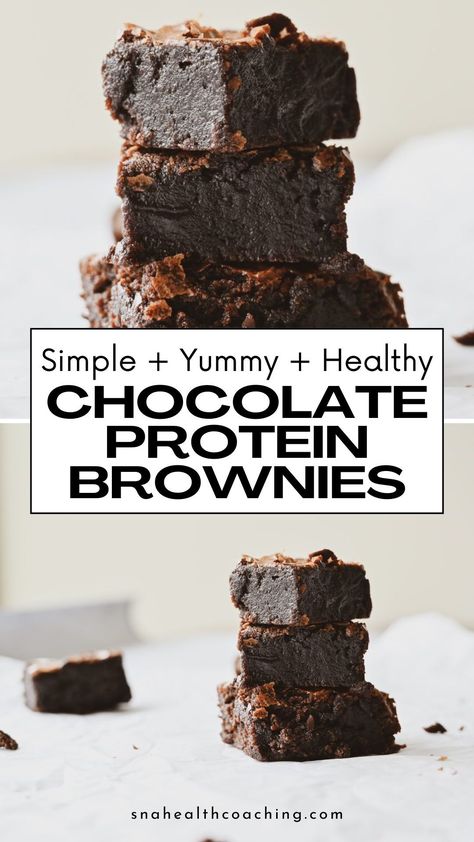 Protein Brownies Recipe, Flourless Brownie Recipe, Protein Brownies, Protein Pudding, Healthy Brownies, Protein Desserts, Chocolate Protein Powder, Gluten Free Treats, Healthy Protein