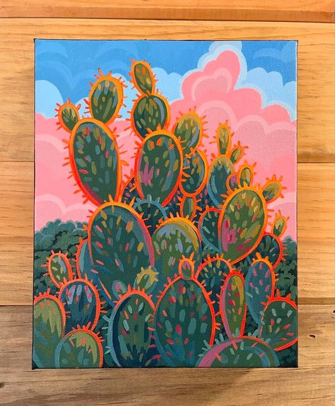 New Mexico Cactus, Mexico Cactus, Cactus Paintings, School Creative, Cactus Painting, What Can I Say, Desert Art, Paint And Sip, Moon Art