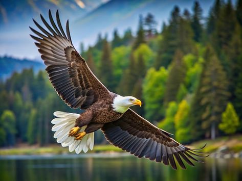 Photo an eagle flying in the air with a ... | Premium Photo #Freepik #photo Eagle Paintings, Eagle Photography, Eagle Flying, Eagle In Flight, Hummingbird Pictures, Eagle Painting, Eagle Pictures, Flying Eagle, American Bald Eagle