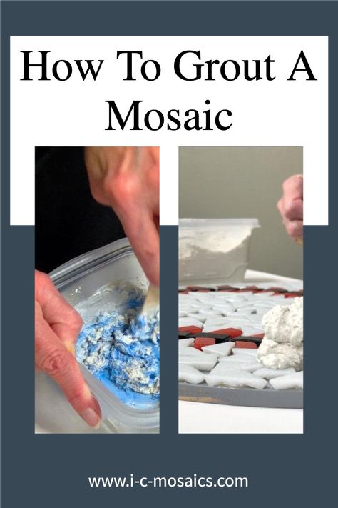 How To Break Tiles For Mosaic, Where To Buy Mosaic Supplies, How To Grout Mosaic Art, How To Grout Mosaic Tile, How To Mosaic Step By Step, Mosaics For Beginners, Mosaic Diy Beginner, Grouting Mosaics, Mosaic Patterns For Beginners