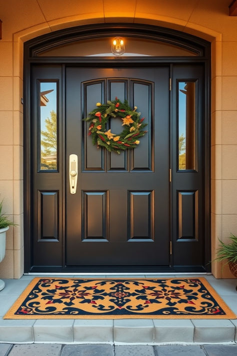 Say goodbye to boring doors! These 40 front door designs are here to inspire your next makeover. Interior Front Door Black, Front Door Entryway Ideas, Black Entry Doors, Front Door Black, Front Door Designs, Design Entrance, Interior Front Door, Front Door Ideas, Black Front Door