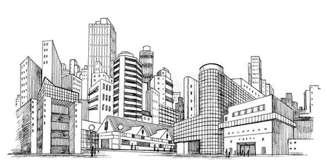 Urban city stock illustration Urban Area Drawing, Computer Painting, Skyline Drawing, Building Silhouette, Cityscape Drawing, City Sketch, Building Sketch, Silhouette Drawing, Building Drawing