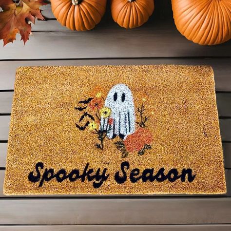 How to Choose the Best Sealant for a DIY Halloween Doormat #flexDIY Halloween Mat, Doormat Diy, Diy Doormat, Halloween Mats, Door Mat Diy, Halloween Doormat, Halloween Door Mat, Spooky Designs, Diy Halloween