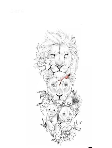 Lioness And Cub Tattoo, Mutterschaft Tattoos, Cubs Tattoo, Baby Tattoo Designs, Lioness Tattoo, Lion Tattoo Sleeves, Family Tattoo Designs, Lion Head Tattoos, Mom Tattoo Designs